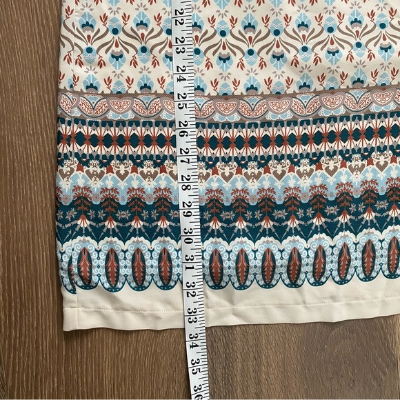 Lulus Botanical Beauty Beige Print Shift Dress Short Sleeves Mini Dress - Picture 15 of 16